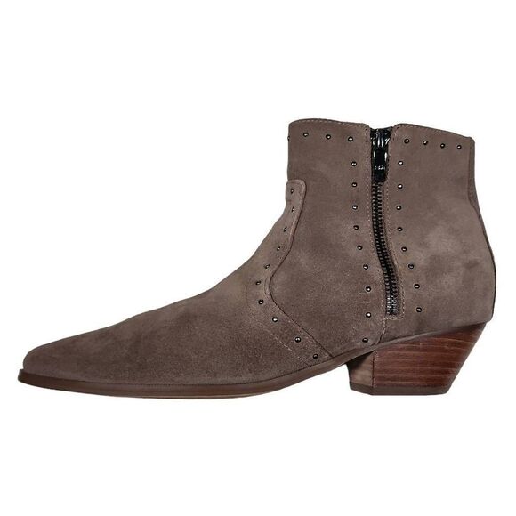 Marc Fisher Wanida Women's Taupe Suede Studded Ankle Booties Size 9M - Picture 3 of 10